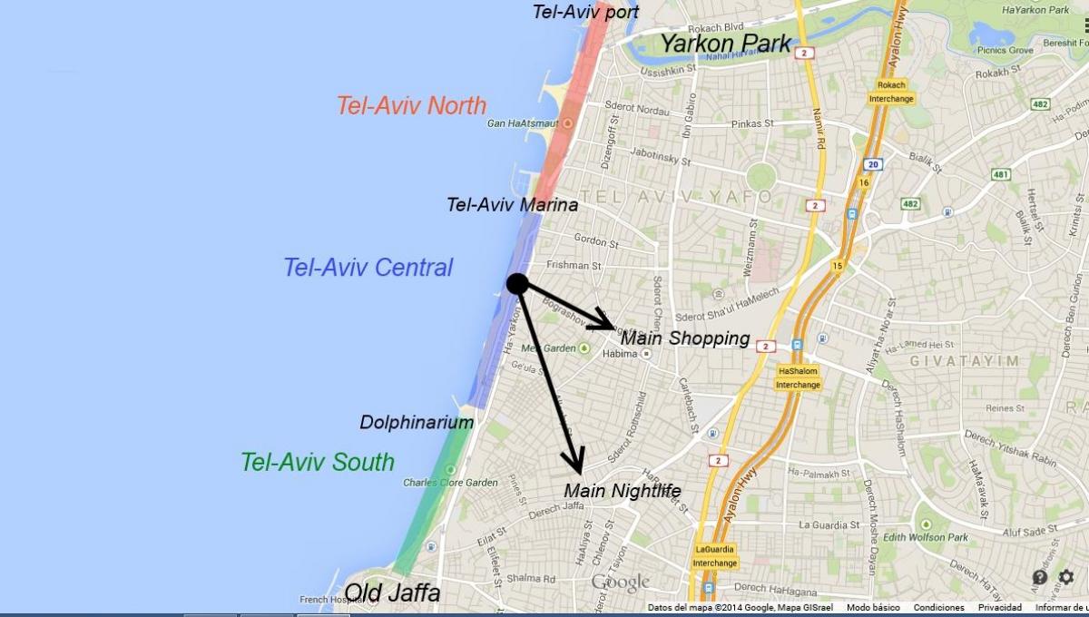 harta Tel Aviv viata de noapte