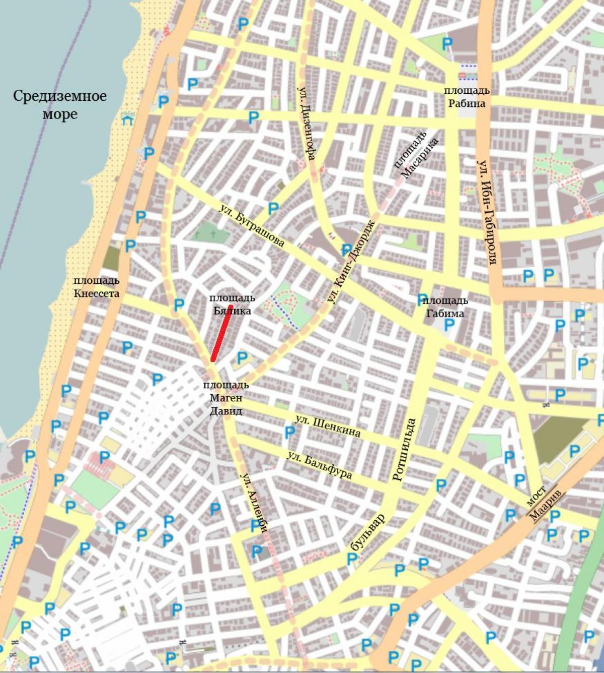 harta strada din Tel Aviv, israel