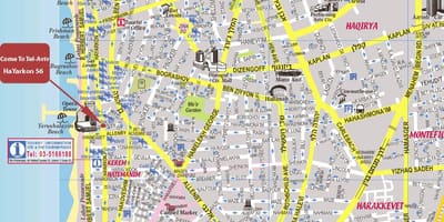 Harta Tel Aviv și zonele înconjurătoare