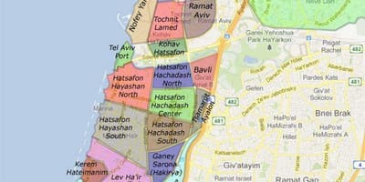 Tel Aviv cartiere hartă