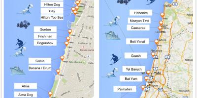 Harta Tel Aviv plaje